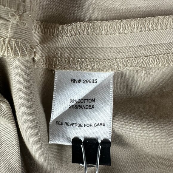 Pendleton Pants Womens 16 Petite Khaki Straight Leg Tan Cotton Stretch Pockets - Picture 7 of 7